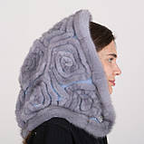 Жіночий норковий капюшон "Троянда", фото 3