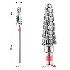 Фреза твердосплавна реверсивна IRMA 35004 DLX Конус закруглений Ø 5 мм червона (DXF000541)