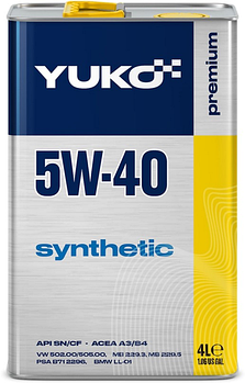 Моторна олива YUKO Synthetic 5w40 SN/CF 4