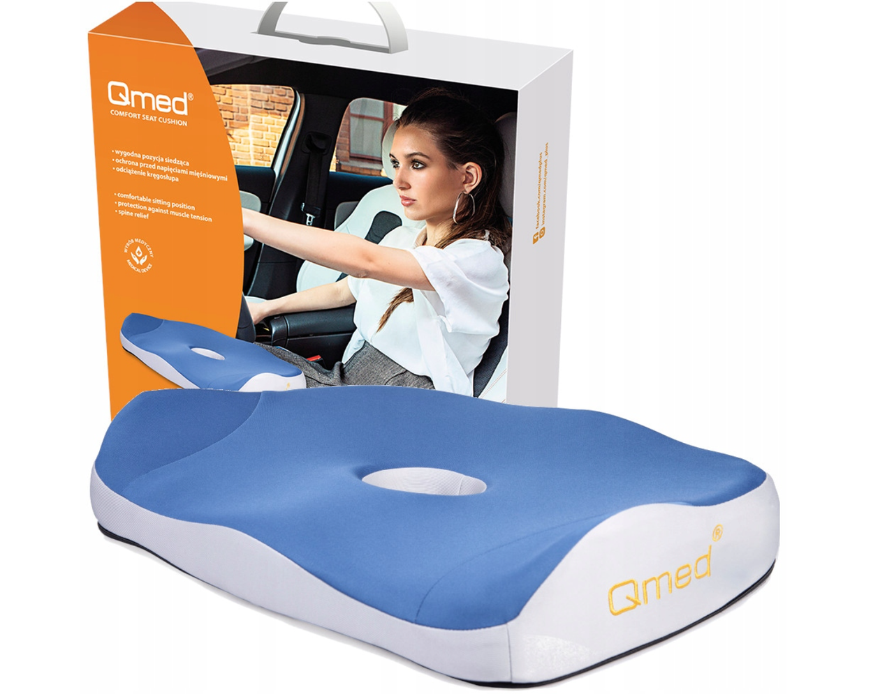 Ортопедична подушка для стільця крісла автомобіля Qmed