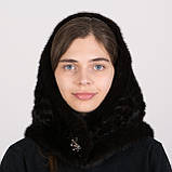 Жіночий капюшон норковий "Роза" Темно коричневий, фото 2