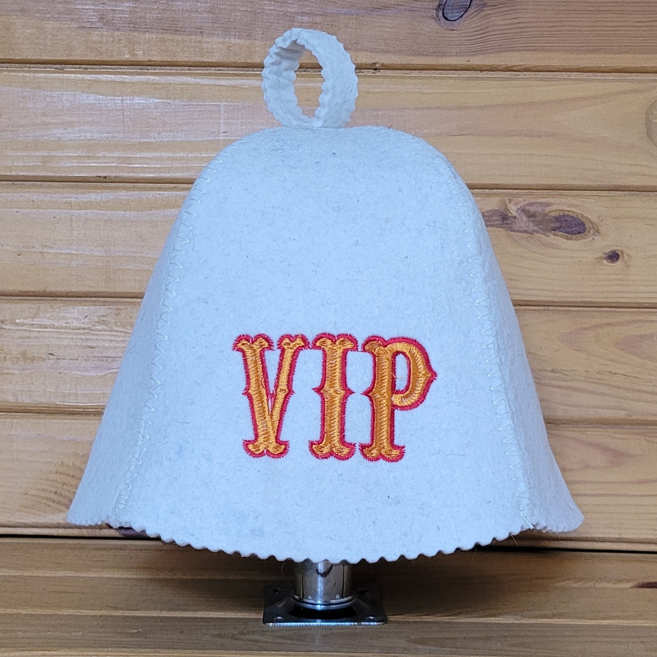 Шапка для лазні та сауни V3 "VIP" біла войлок