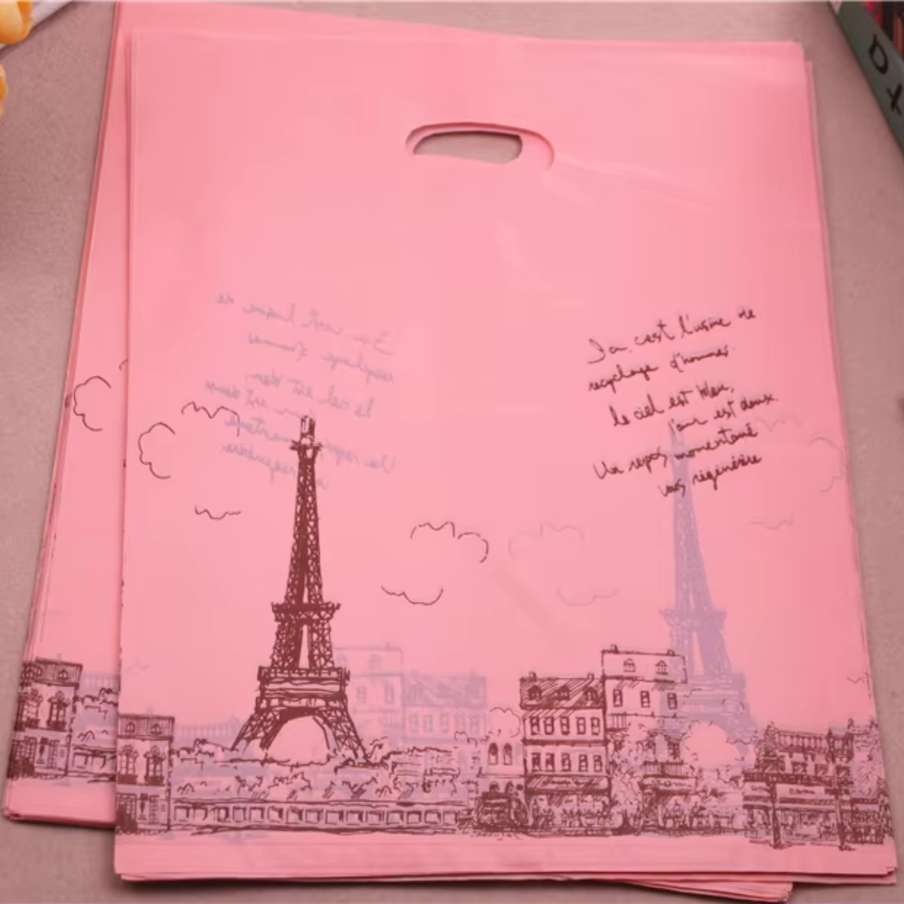 Пакет банен 40x50 см 100 шт пакети з прорубними ручками, пакети поліетиленові банан, фото 1