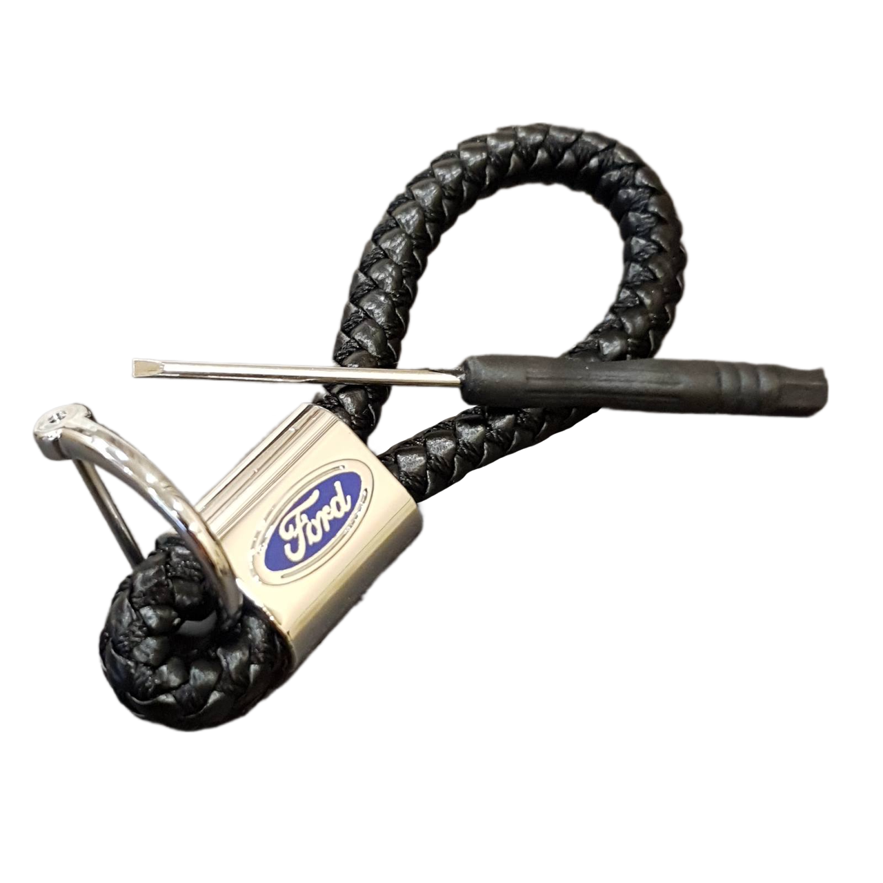 Брелоки для авто з логотипом Ford з якісної плетеної еко-шкіри (БМВ) 29196 Ford, фото 1