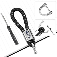 Брелоки для авто з логотипом Ford з якісної плетеної еко-шкіри (БМВ) 29196 Ford, фото 4