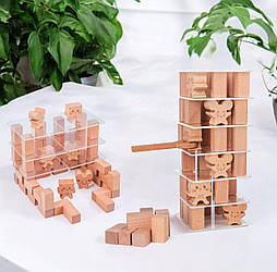 Дерев'яна іграшка-конструктор для малят "Вежа", 56 предметів, інструменти, MD 1585
