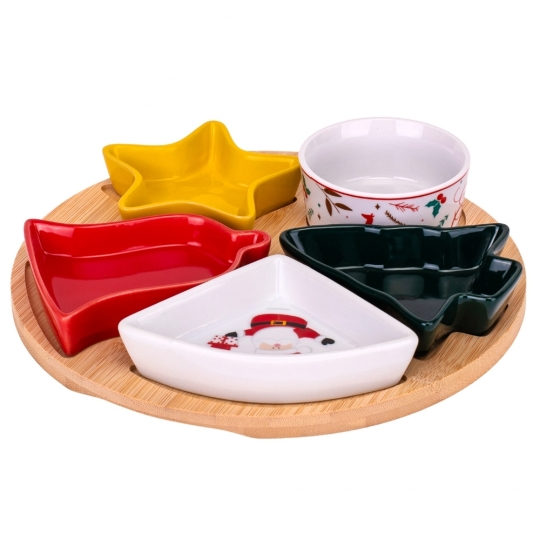 Набір піал на бамбуковій підставці 25 см 6020-002