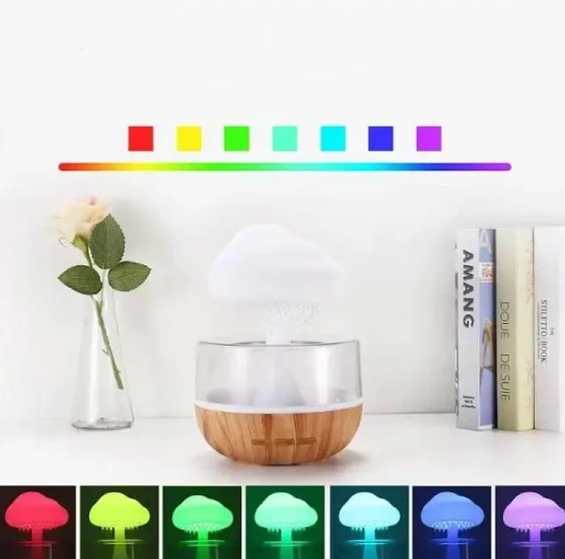 Зволожувач повітря Гриб RAIN HUMIDIFIER і нічник з ефектом дощу та підсвіткою, Аром дифузор нічник