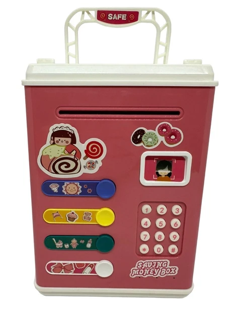 Скарбничка-сейф дитяча Saving Money Box з кодовим замком і відбитком пальця Червона, Сейф скарбничка Saving Money