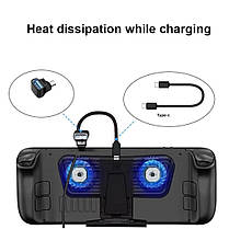 Адаптер Type-C - Type-C female - USB female PD 100W для Steam Deck кутовий 90 градусів, фото 5