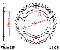 Звезда задняя JT JTR6.42