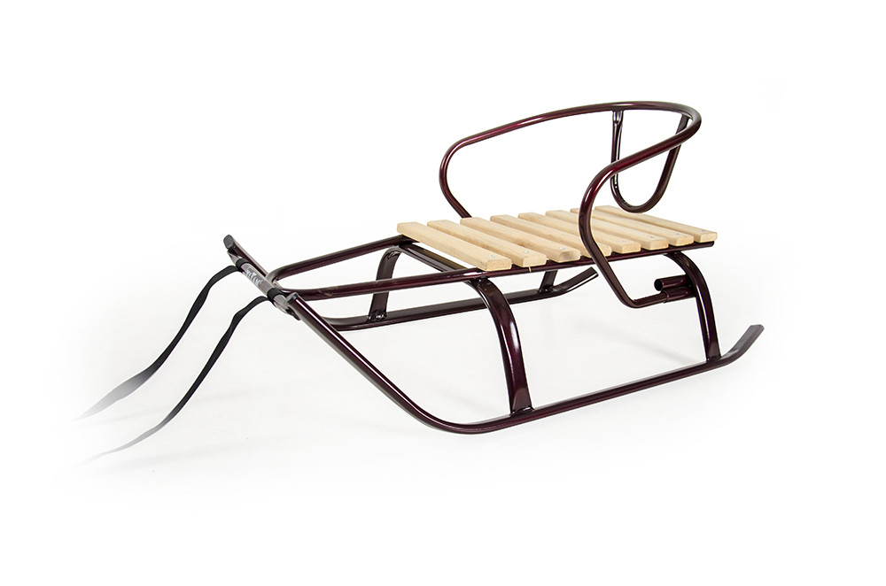 Санки "Комета" з поперечною планкою бордові, фото 1