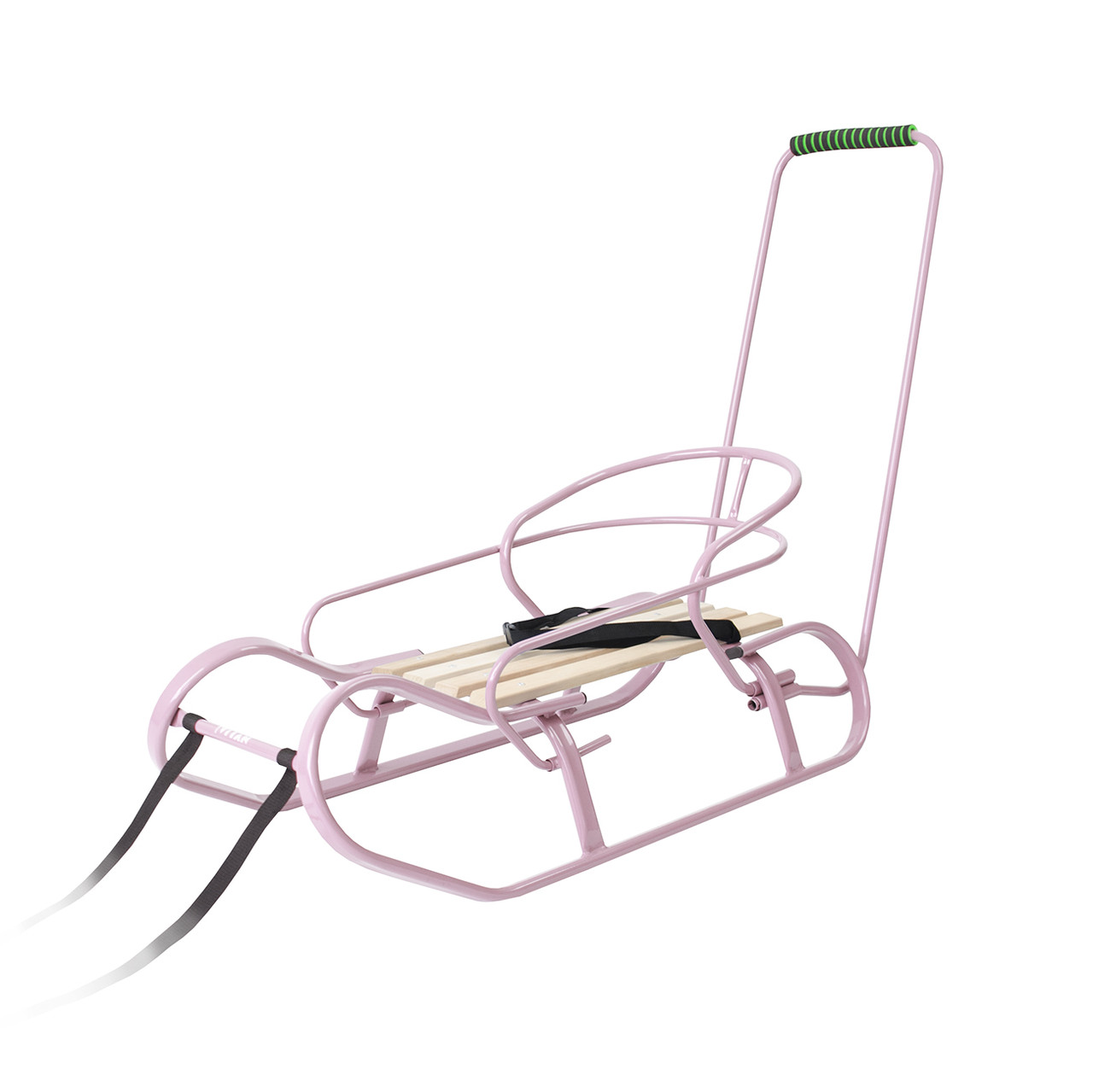 Санки "Експрес" рожеві + спинка + ручка, фото 1