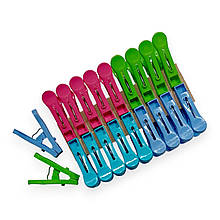 Набір пластикових прищіпок на затиску 20 шт колір асорті ММ-Пласт