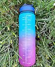 Пляшка мотиваційна для води. Спортивна багаторазова пляшка для дітей та дорослих Refill 1000 мл, фото 4