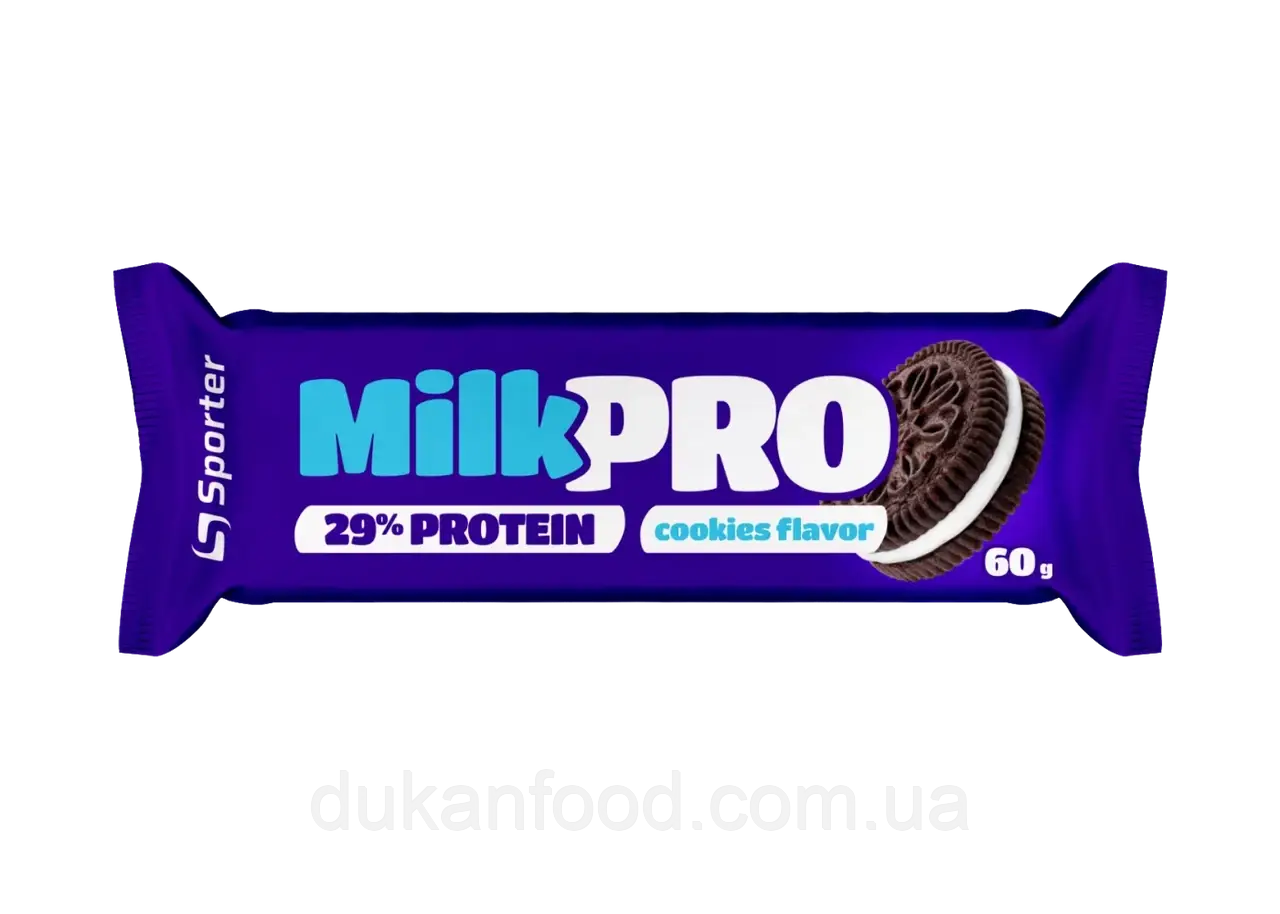 Протеїновий батончик "MILK PRO" зі смаком печива, Sporter, 60 г, фото 1