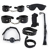 BDSM набір для рольових ігор на 7 предметів, Чорний, фото 2
