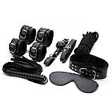 BDSM набір для рольових ігор на 7 предметів, Чорний, фото 3