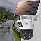 Бездротова камера відеоспостереження WiFi PTZ вулична із сонячною панеллю 2 об'єктивами та датчиком руху, фото 7