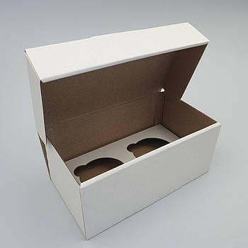 Коробка для капкейків на 2 шт 10х18.5х8 см