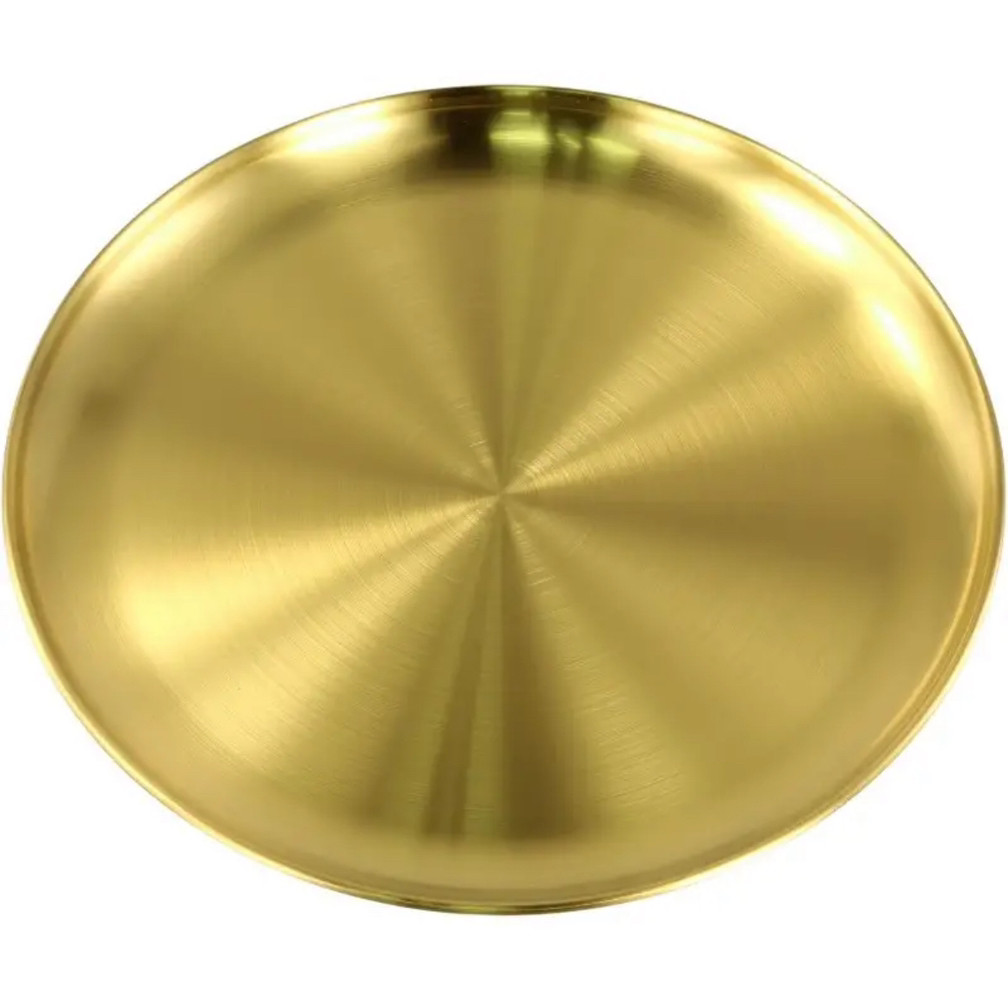 Піднос металевий Leeseph золотий 30см