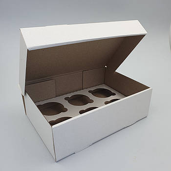 Коробка для капкейків на 6 шт 17х25х8.5 см