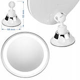 Дзеркало косметичне з 5-кратним збільшенням та світлодіодною підсвіткою Adler AD 2168, фото 5