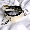 Комплект золоті наручники + нашийник із повідцем із чорним хутром з Еколаку Flirty, фото 3
