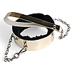 Комплект золоті наручники + нашийник із повідцем із чорним хутром з Еколаку Flirty, фото 7