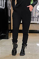 Джогери жіночі з турецького джинсу на флісі зі стрічкою (Батал), фото 2