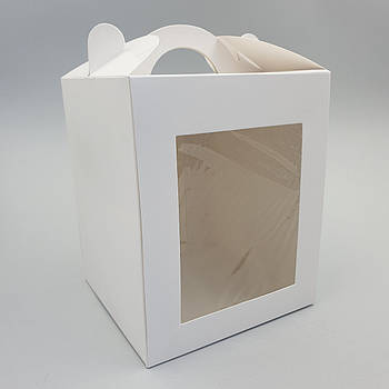 Коробка для Пасхи з віконцем (біла) 17х17х21 см