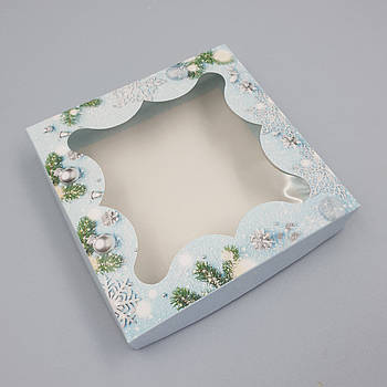 Коробка для пряників Сніжинки 15х15х3 см