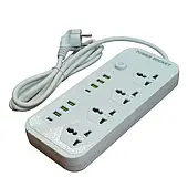 Фільтр J08, потужність 3000Вт, 4 розетки + 6*USB + 2*Type-C, захист від дітей, білий (J 08)