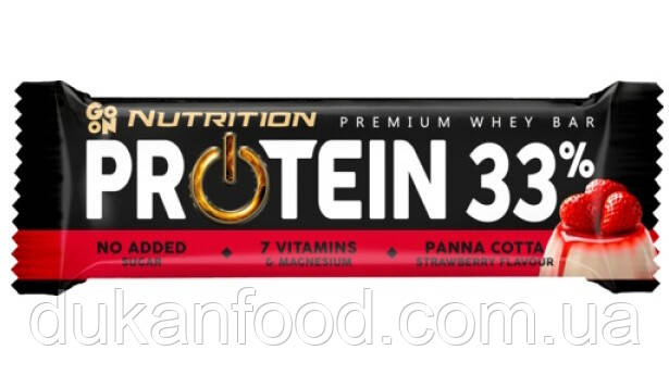 Протеїновий батончик "Полунична панакота", GO ON Nutrition, 50 г