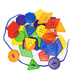 Шнурівка "Геометричні ґудзики" (36 шт) + 2 шнурки