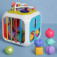 Бізікуб інтерактивна розвиваюча іграшка Монтессорі, дитячий сортер головоломка для розвитку дитини (дітей)