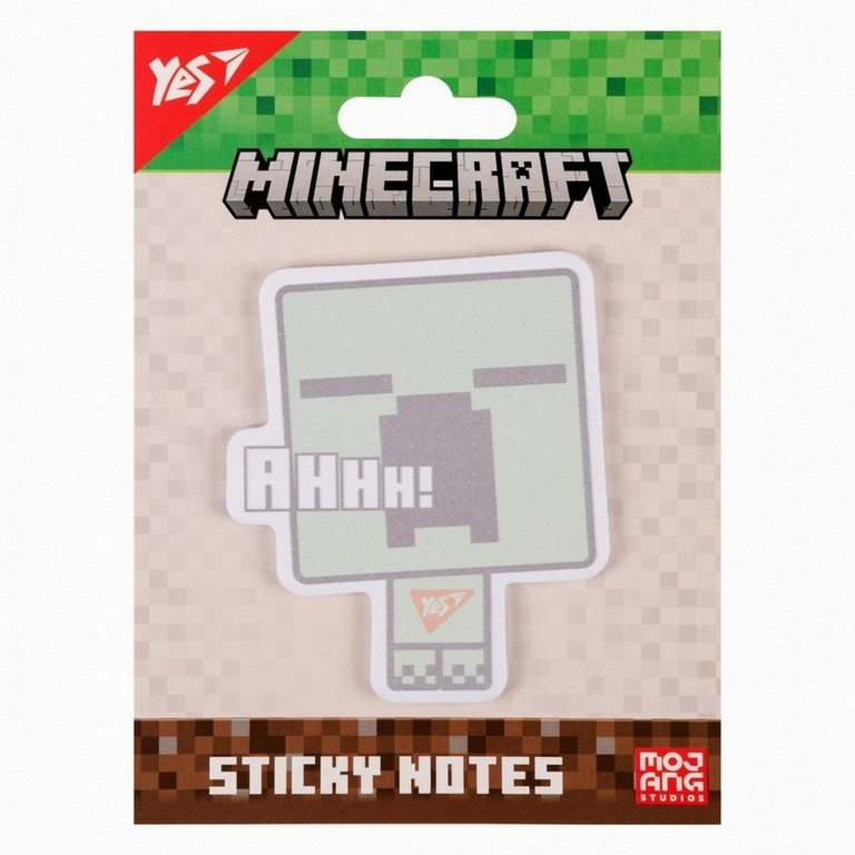 Папір для нотаток з клейким шаром 40арк Yes Minecraft Creeper фігурний