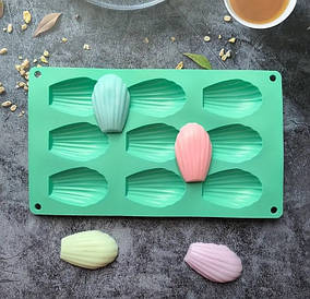 Силіконова форма для випікання Мадлен кольорова форма з 9 штук