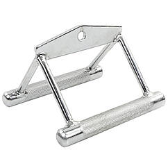 Ручка для тяги до живота подвійна нижнього блока хромована (ручка для нижньої тяги) Zelart 5134