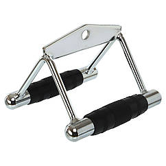 Ручка для тяги до живота подвійна нижнього блока хромована (ручка для нижньої тяги) Zelart 5131