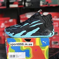 Eur40-46 чоловічі кросівки Puma MB.03 Blue Hive чорні баскетбольні