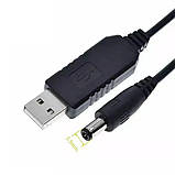 Кабель з перетворювачем напруги 5V - 9V 1А USB-5.5 для живлення роутера від павербанку 1 м, фото 3