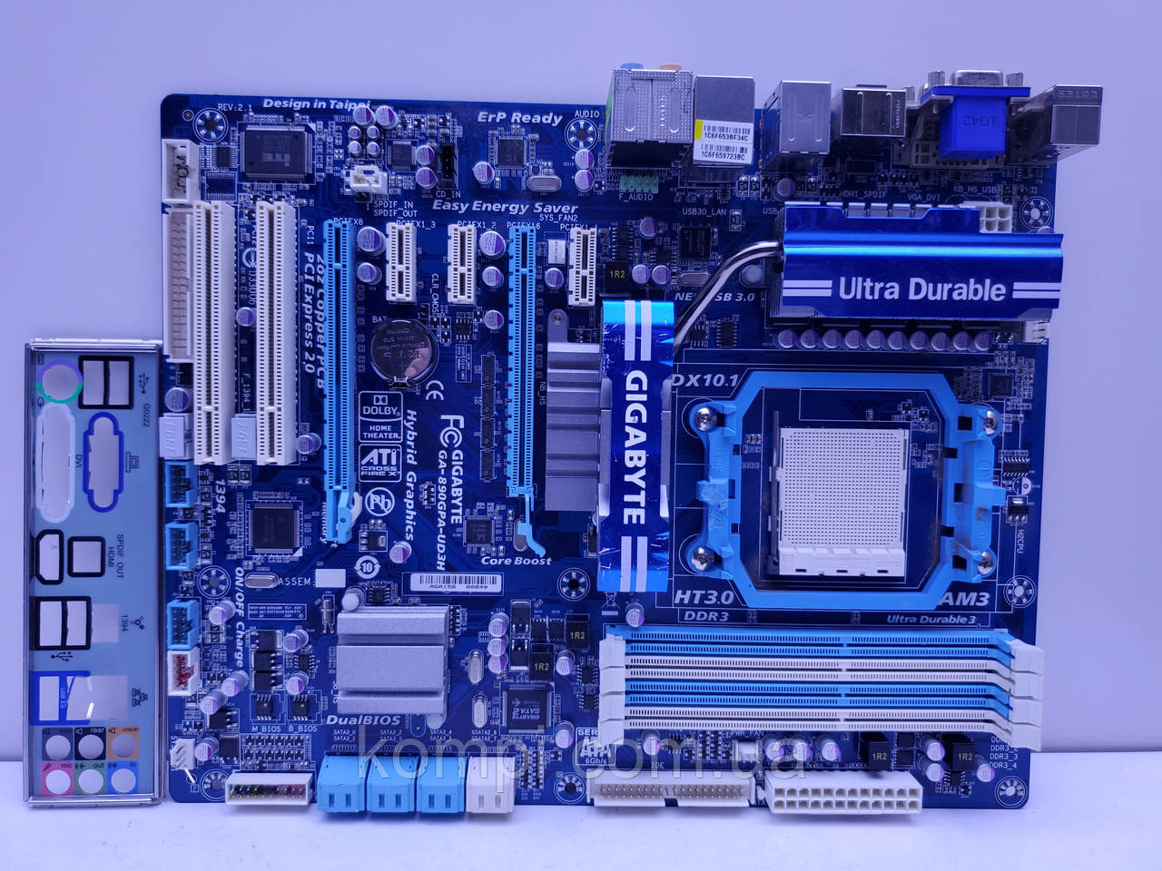 Материнська плата sAM3 GIGABYTE GA-890GPA-UD3H (Socket AM3, DDR3, б/у)