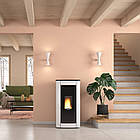 Автоматична пелетна піч-камін з вентиляцією та подвійним склом NORDICA Ilary Plus white — 8 кВт, фото 6