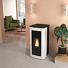 Автоматична пелетна піч-камін з вентиляцією та подвійним склом NORDICA Ilary Plus white — 8 кВт, фото 4