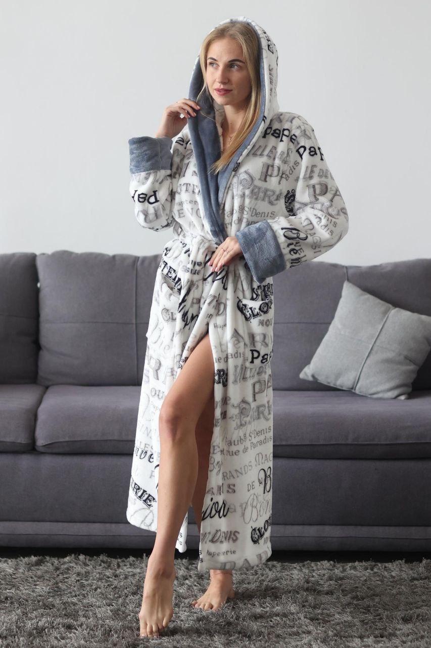 Гарний довгий теплий махровий жіночий халат