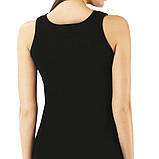 Майка жіноча чорна на широкій бретелі з мереживом Розмір M L XL XXL, фото 3