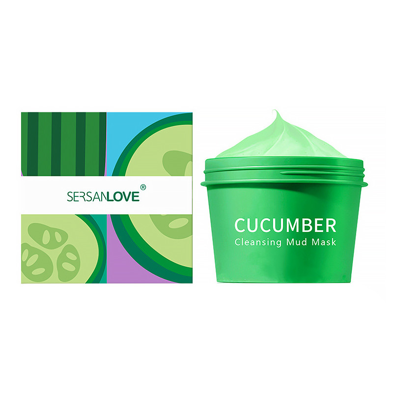 Грязьова маска для обличчя SERSANLOVE Cucumber Cleansing Mud Mask з екстрактом огірка шт., фото 1