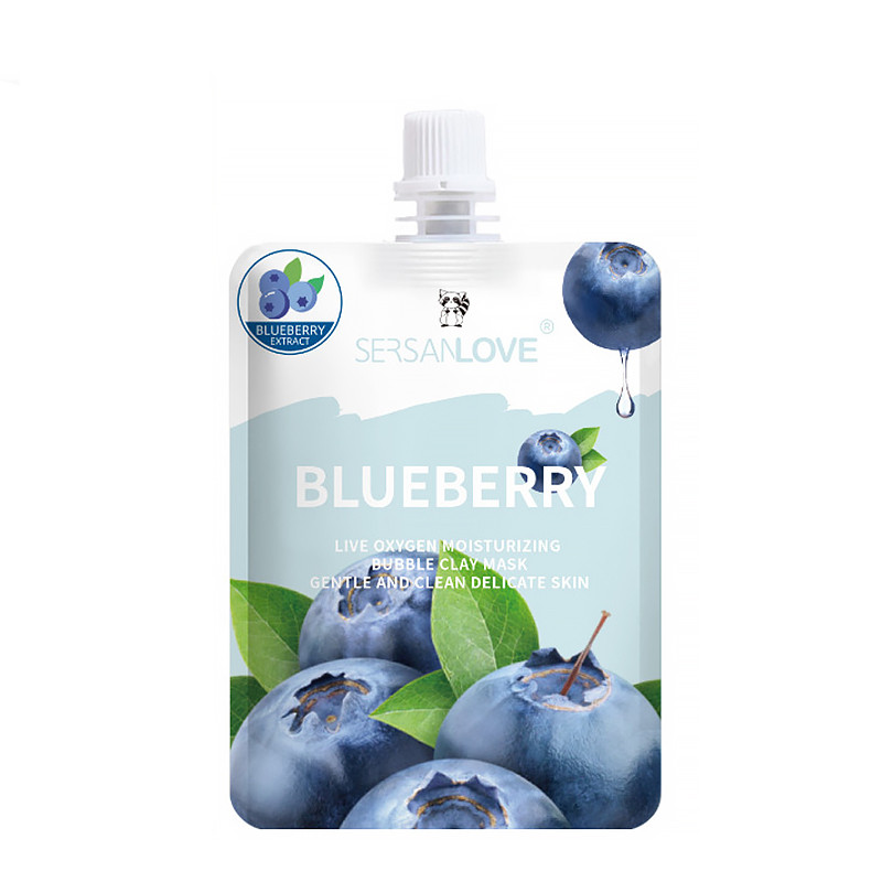 Киснева маска для обличчя SERSANLOVE Blueberry Live Oxygen Moisturizing Bubble Mask екстрактом чорниці шт., фото 1