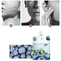 Киснева маска для обличчя SERSANLOVE Blueberry Live Oxygen Moisturizing Bubble Mask екстрактом чорниці шт., фото 2